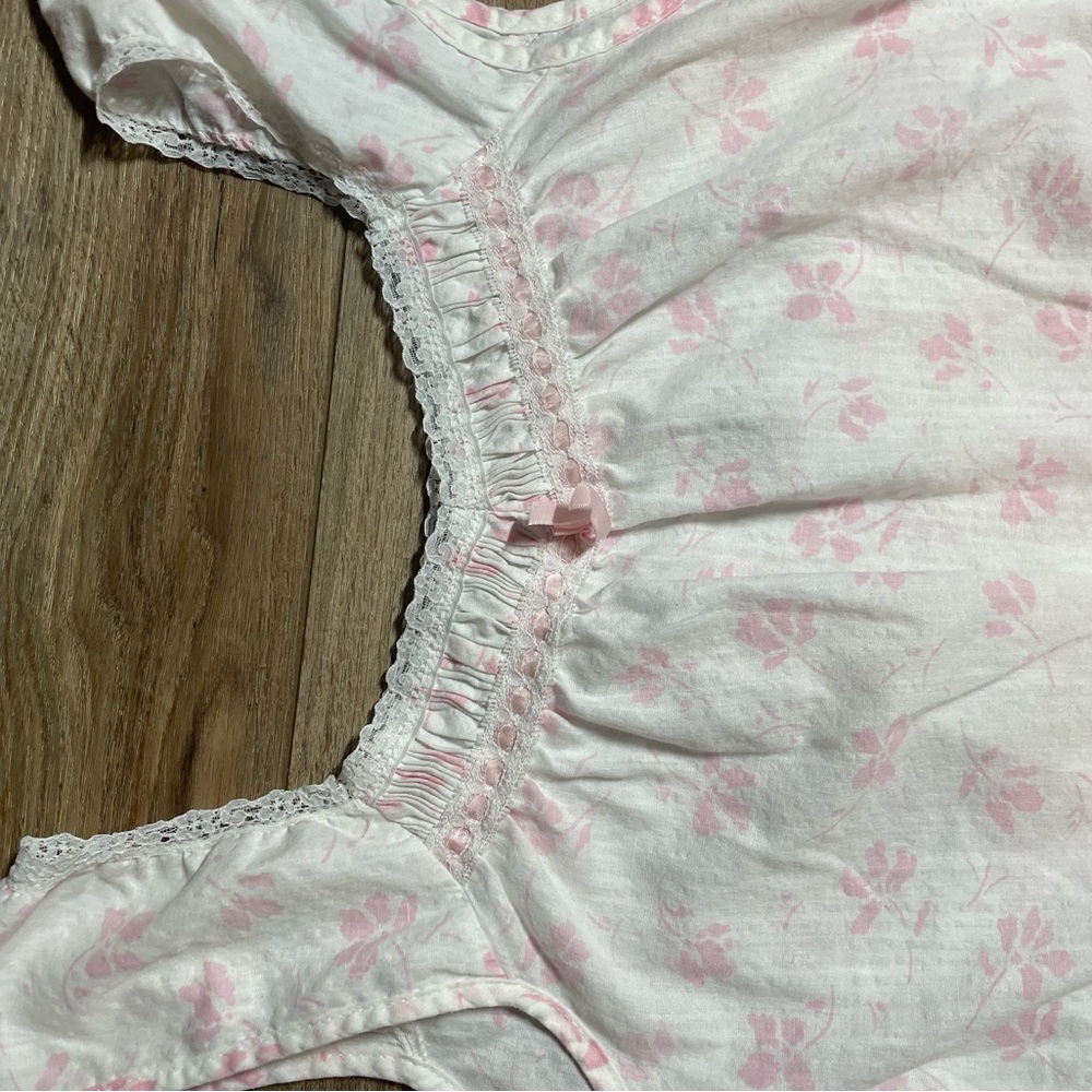 Vintage Cottagecore Croquette Prairie floral cotton babydoll nightgown - Picture 4 of 6